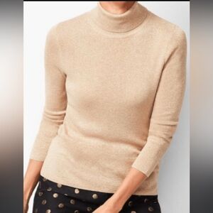 Talbots cashmere metallic turtleneck